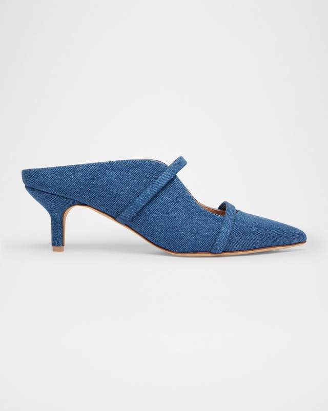 Maureen Denim Dual-Band Mule Pumps